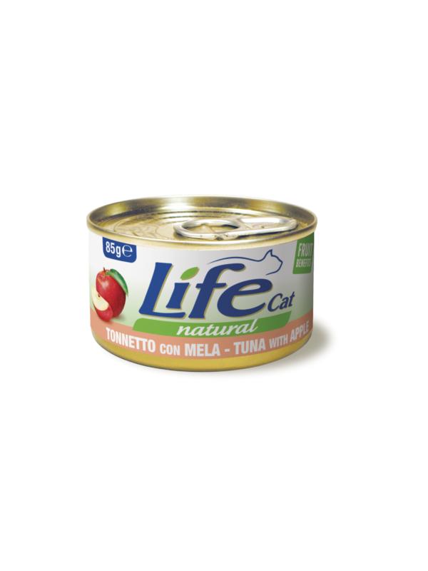 LifePetCare cat scatoletta con tonnetto e mela 85g