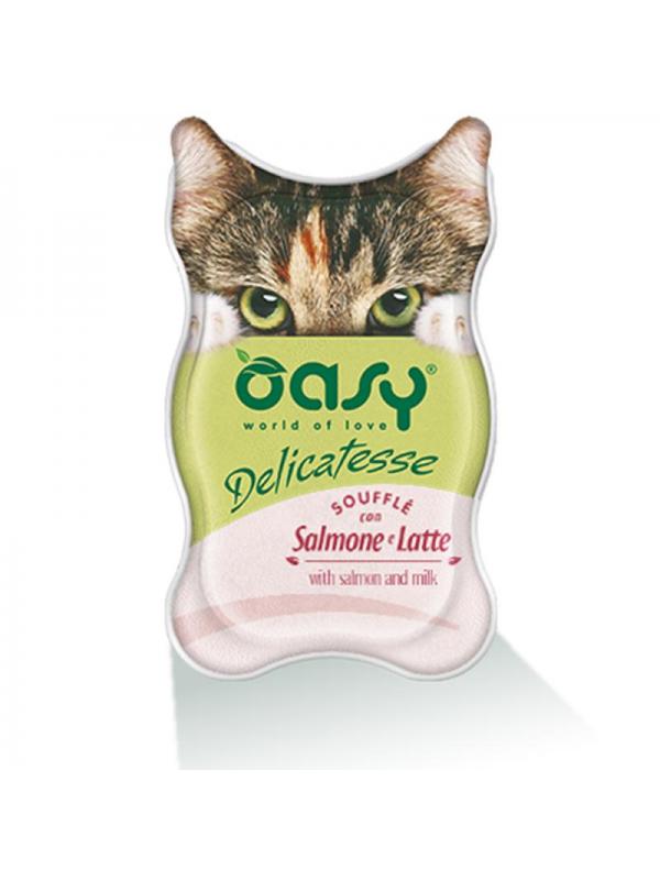 Oasy cat busta delicatesse con salmone e latte 70g