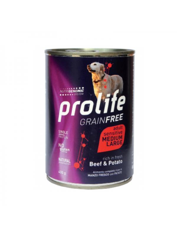 Prolife Dog Grain Free Adult Sensitive Beef & Potato - M/L 800g