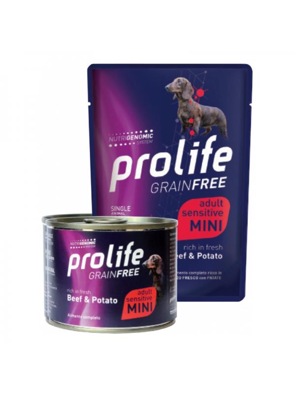 Prolife Dog Grain Free Adult Sensitive Beef & Potato - Busta 100g
